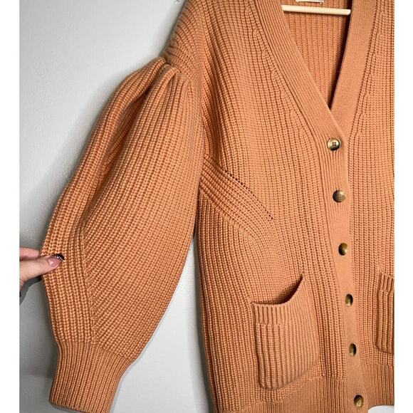 Ulla Johnson Tillie V-Neck Oversized Cardigan Sedona/Orange Size Medium - Picture 4 of 9